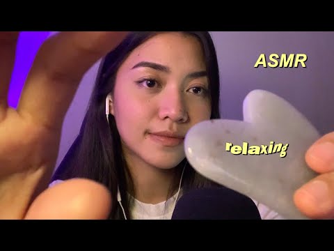 ASMR ⟡ trying gua sha stone on you | personal attention/face touching (in bahasa malaysia)