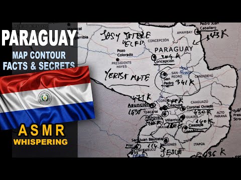 ASMR: Map of PARAGUAY tracing with facts | Main CITIES less known facts [ASMR maps and facts]