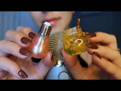 ASMR 🎀 mostrando minha coleção de gloss fofos e diferentes ✨