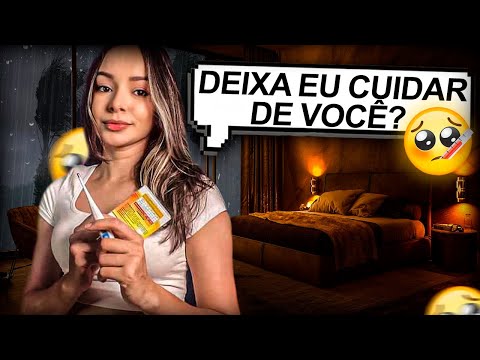 ASMR - AMIGA CUIDANDO DE VOCÊ COM FEBRE EM DIA CHUVOSO 🤒🌧