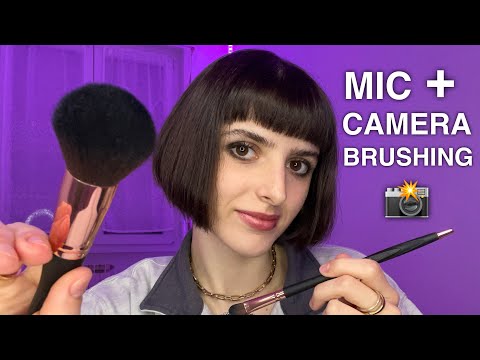 ASMR Mic Brushing + Camera Brushing📸🖌 Visual Triggers for DOUBLE Tingles😴