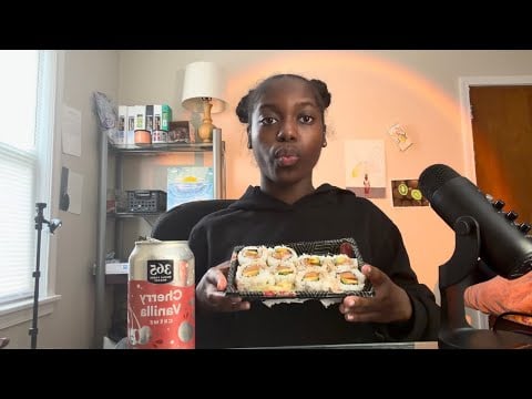 ASMR Sushi Mukbang 🍱 (Lo-Fi + Rambling)