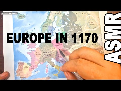 ASMR History: Europe in 1170 - Feudal Age [ Map tracing with facts ]
