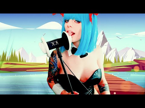 ASMR Bunny Bulma Ear Licking w/ Close Up Ear & Lens Licking | NO TALKING After Intro