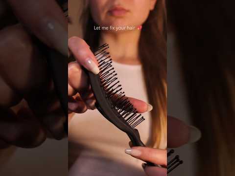 Tingly hair clipping & brushing 💖 #asmr #notalking #layeredasmr #asmrhair