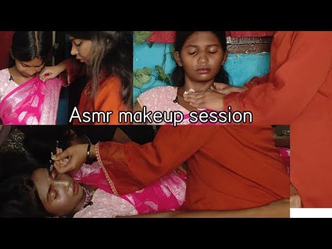 Sleepy Makeup & Hairstyle ASMR in Saree ✨💄💆‍♀️ A super calm and cozy makeover session 😌