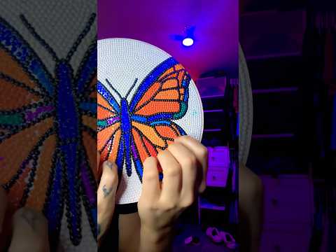 Decided to get into diamond painting… how did I do on my first one?🦋#asmr #butterfly #diamondpaint