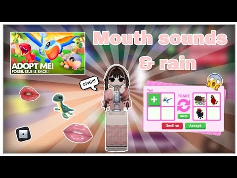 ASMR no talking mouth sounds with rain 🌧️ 🤍 ~ playing adopt me Roblox