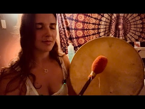 ASMR soft spoken drumming and reiki meditation