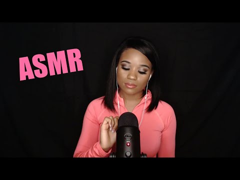 asmr- whispering/tapping/chewing gum & mic brushing