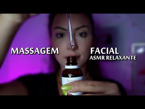 ASMR RELAXE COM ESSA MASSAGEM FACIAL (aplicando no seu rosto)