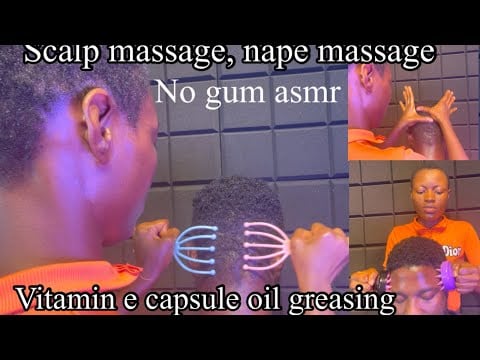 ASMR nape massage, vitamins oil scalp and temporal massage relaxing sound tot sleep
