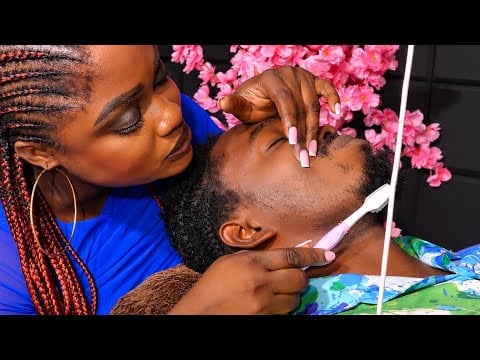 ASMR ✨I scratched my brothers beard aggressively with tooth brush and long nails for deep sleep 