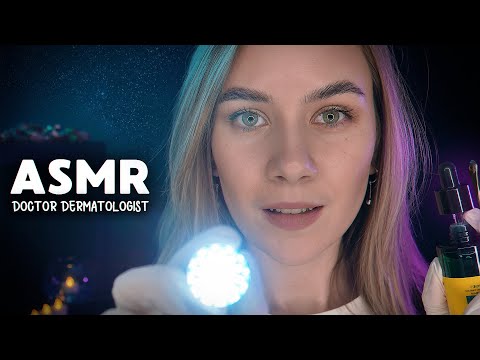 АСМР ВРАЧ ДЕРМАТОЛОГ, ПОЛНЫЙ ОСМОТР КОЖИ, ASMR DOCTOR DERMATOLOGIST ROLEPLAY SKIN EXAM FACIAL GLOVES