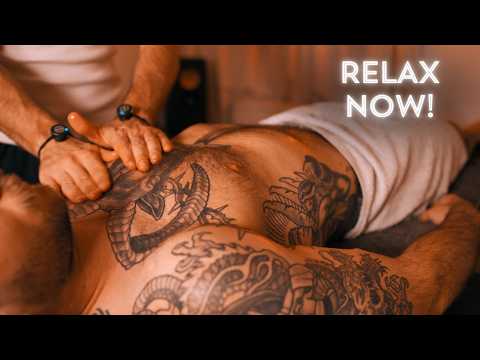 Hairy Chest Massage ASMR | Satisfying Natural Sounds Without Talking