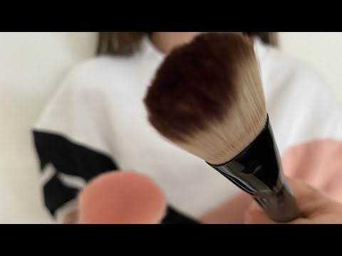 ASMR make up RP - actual camera touching | camera brushing | personal attention | hair brushing