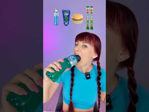 ASMR Emoji Gummy Burger 🍔 Jelly Bottle #mukbang #funny