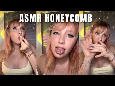 ASMR Messy Honeycomb Eating 🍯 Sticky Mouth Sounds for Sleep 🤤