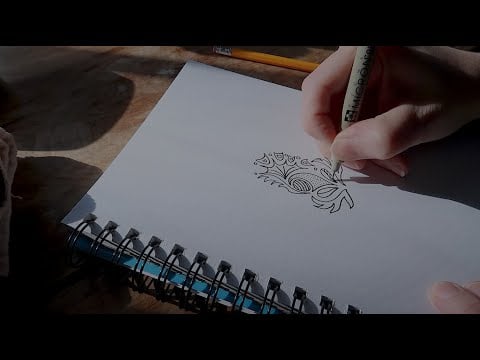 Tingly Free Style Zentangle Drawing ~Old School ASMR~ Headphones Recommended d(~.~)b