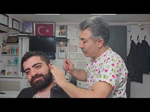 ASMR AMAZING ANOTOMICAL HAIR AND BEARD CUTTING WITH ZAZA MACHINE , RELAXING HEAD MASSAGE