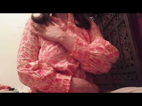 ASMR No Bra scratching rubbing pink cotton relaxing