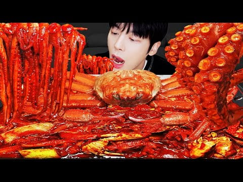 ASMR MUKBANG | 직접 만든 해물찜 대왕 킹크랩 문어 팽이 버섯 먹방 & 레시피  KING CRAB, OCTOPUS, SEAFOOD