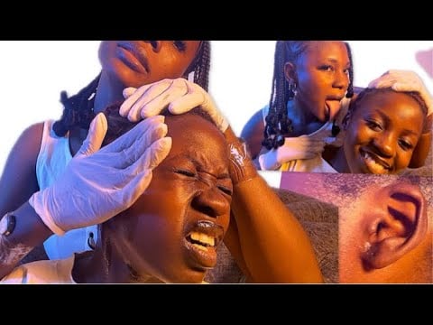 ASMR ear eating, ear licking spit painting, deep ear cleaning for sleep 