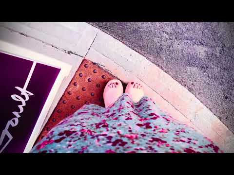 ASMR feet in heels walking on sidewalk in summer
