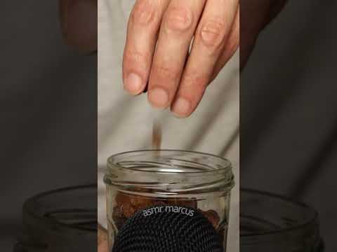 ASMR Dropping Small Raisins In A Jar #short