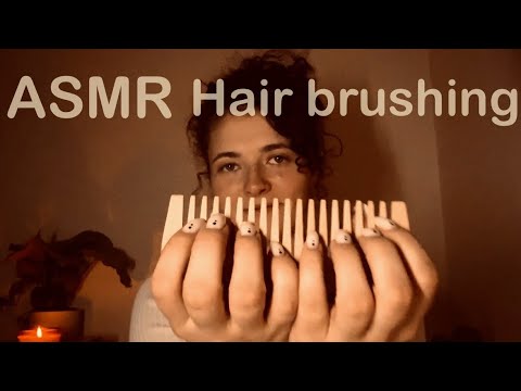 ASMR Curly Hair Brushing & Whispered Ramble |Celebrating 500 Subs