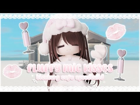 ꒰ roblox asmr 🌸꒱ SUPER COZY fluffy mic KISSES ♡ bloxburg cafe exterior speed build!