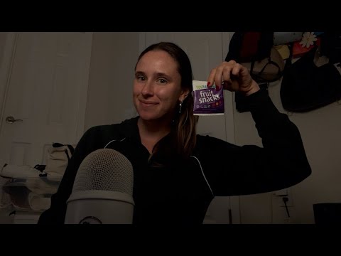 ASMR Guess the Fruit Snack I’m Eating 🍒 (crinkle sounds, tingly whispers, mouth sounds) 