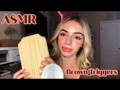 ASMR Brown Triggers! (Fabric Scratching, Coaster Sounds, & Mic Brushing)