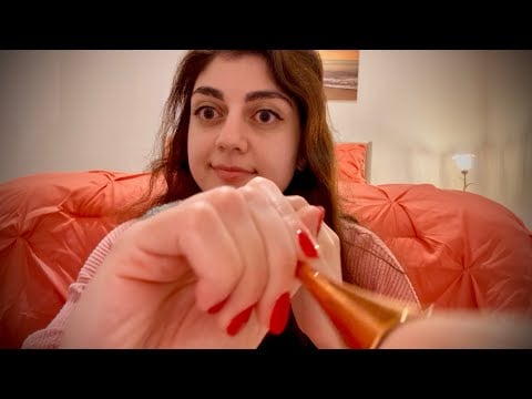 ASMR brushing your face to relaxation and sleepiness😴🖌️ [whispering, meditation, relaxing sounds]