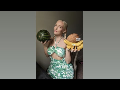 🥥🍍ASMR Fruit Tapping and Scratching✨ Requested✨🥥🍌 relaxing tapping sounds😌🙌