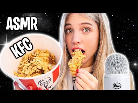 ASMR COMIENDO KFC 🍗(MI PRIMERA VEZ COMIENDO KFC) CRUJIENTE!! 🍟