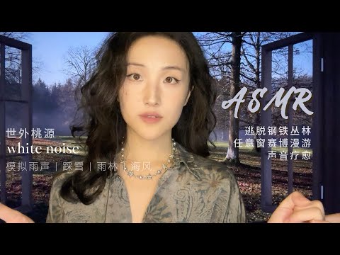 超疗愈ASMR｜逃脱钢铁丛林 耳朵云漫游 带你们去世外桃源「模拟雨声 踩雪 雨林 海风」Different scenes simulate white noise | Therapeutic!