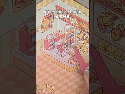 【ASMR】3Dシールでハンバーガー屋を作る🍔｜DIY SCENE STICKER