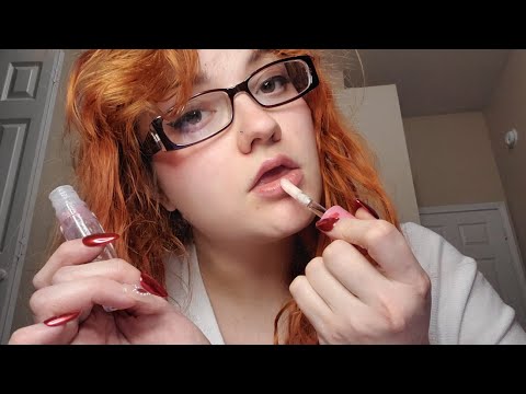 Upclose Lipgloss ASMR (soft spoken + kisses)