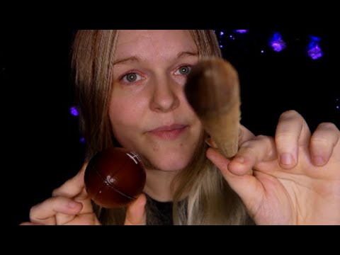 ASMR Dabbing Your Face W/ Wooden Stick, Tapping, Soft Speaking.