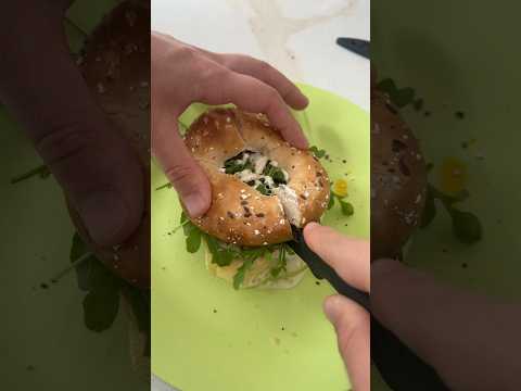 ASMR - Cooking An Egg and Rocket Bagel #asmrcooking #foodasmr