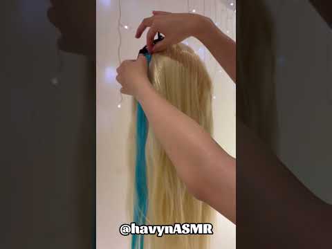 ASMR Hair Fix! Taking Out Bad Blue Extensions (Whispered Salon RP) #asmr #asmrroleplay #hairasmr