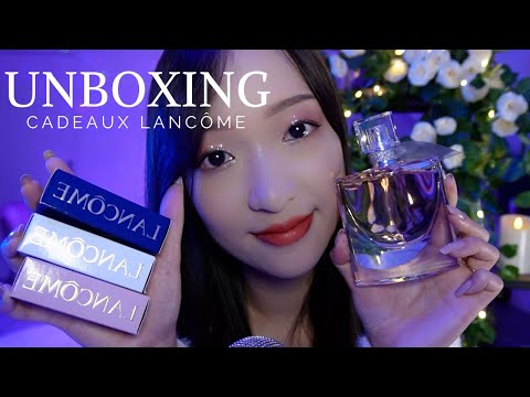 ASMR 📦 UNBOXING cadeaux Lancôme (Parfum, rouges à lèvres...)