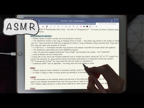 ASMR - Reading you my old History Notes (pt.2) - Close Whispers - iPad Writing Sounds - Mouth Sounds