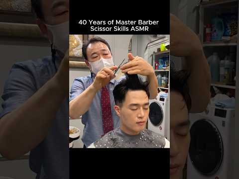 40 Years of Master Barber Scissor Skills ASMR #barbershop #haircut #relaxing