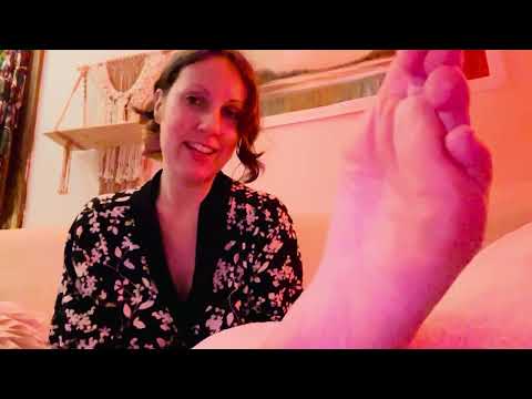 ASMR bare foot eating yummy cake