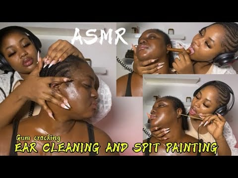 ASMR💫EAR CLEANING AND SPIT PAINTING 