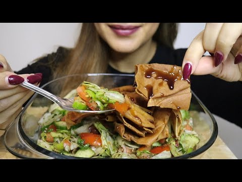 ASMR HUGE FATTOUSH SALAD / CRUNCHY / FETA CHEESE / no talking / CREMA ASMR #asmr #fattoush #mukbang