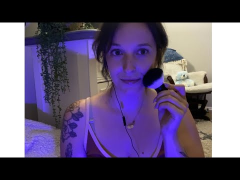 ASMR  face brushing and personal attention ♥️ gentle whisper