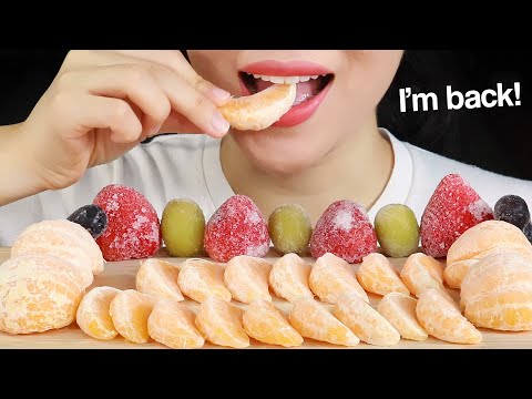 ASMR FROZEN FRUITS MANDARINS EATING SOUNDS MUKBANG